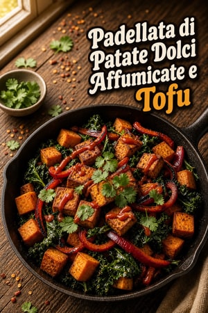 Padellata di Patate Dolci Affumicate e Tofu Croccante