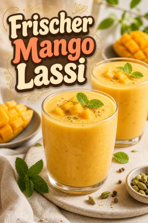 Frischer Mango Lassi – Cremiger Joghurt-Drink mit Kardamom