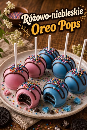 Różowo-niebieskie Oreo Pops — słodkie gender reveal