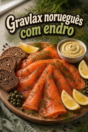 Gravlax Norueguês com Endro e Molho de Mostarda Clássico