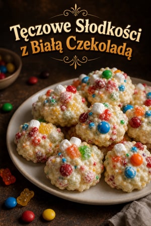 Kolorowe Słodycze z Białą Czekoladą i Cukierkami