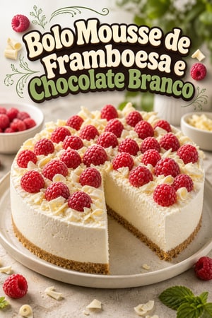 Bolo Mousse de Framboesa com Chocolate Branco