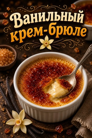 Классический ванильный крем-брюле с хрустящей корочкой