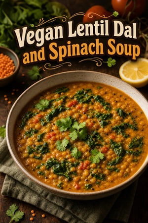 Vegan Lentil Dal and Spinach Soup