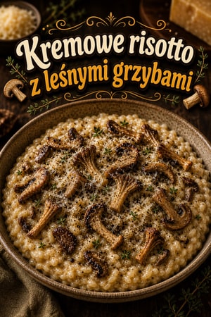 Kremowe risotto z leśnymi grzybami, parmezanem i tymiankiem