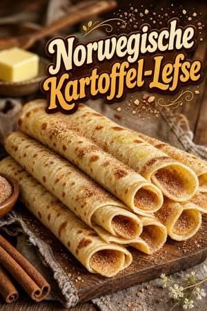 Traditionelle norwegische Lefse: Kartoffel-Fladenbrote mit Zimt & Zucker