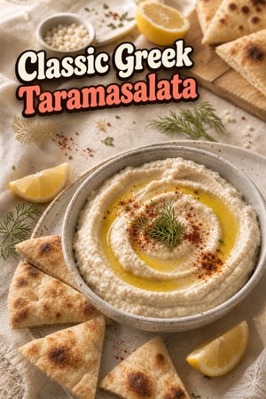 Classic Greek Taramasalata with Lemon & Olive Oil Recipe