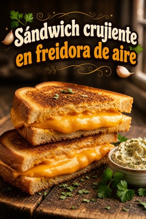 Sándwich crujiente en freidora con mantequilla de hierbas