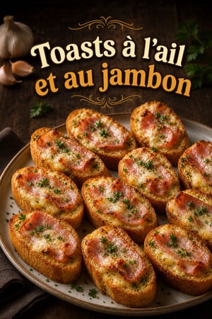 Toasts a l'ail et au jambon