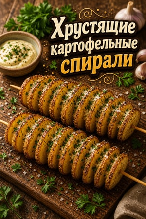Хрустящие картофельные спирали в духовке с чесночным маслом