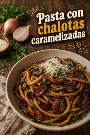 Pasta con Chalotas Caramelizadas: Una Receta Dulce y Sabrosa