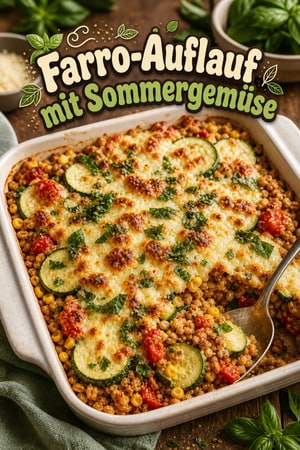 Gebackener Farro mit Sommergemüse