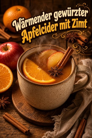 Wärmender gewürzter Apfelcider mit Zimt & Orange-Twist