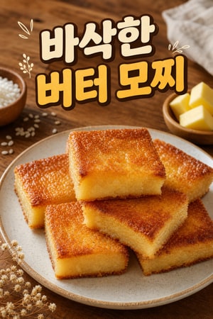 바삭한 버터 모찌 - 달콤한 쌀가루 디저트