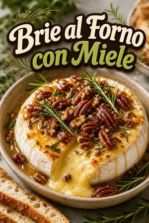 Brie al Forno con Miele, Noci Pecan e Rosmarino