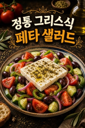 페타 치즈와 올리브를 곁들인 정통 그리스식 타베르나 샐러드 레시피