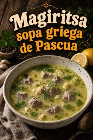 Magiritsa: sopa griega tradicional de Pascua con avgolemono