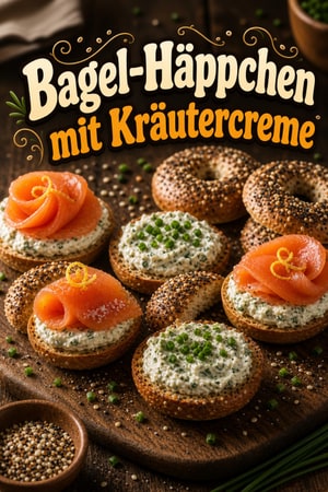 Knusprige Everything-Bagel-Bites mit Kräuter-Frischkäse