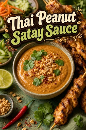 Authentic Thai Peanut Satay Sauce with Coconut Milk