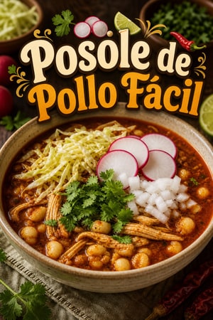 Posole de Pollo Fácil con Maíz Pozolero y Chiles