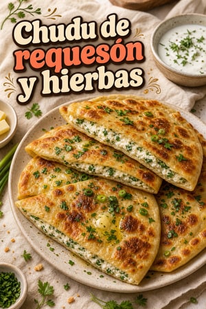 Chudu de requesón: planas rellenas con hierbas y cremosas