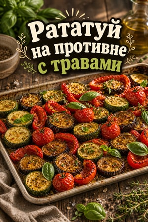 Простой рататуй на противне в духовке с прованскими травами