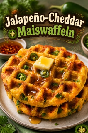 Herzhafte Jalapeño-Cheddar-Maiswaffeln: Würzig & Knusprig