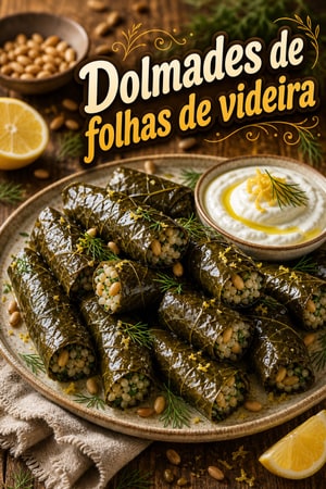 Dolmades de Folhas de Videira com Limão e Endro Fresco