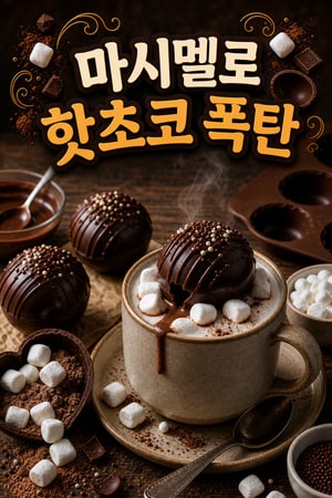 추위에 녹는 달콤함 — 집에서 만드는 고급 핫초코 폭탄 레시피 (마시멜로 가득)