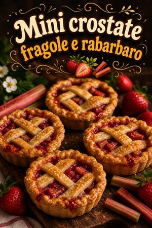 Mini Crostate Classiche Fragole e Rabarbaro con Crosta Friabile