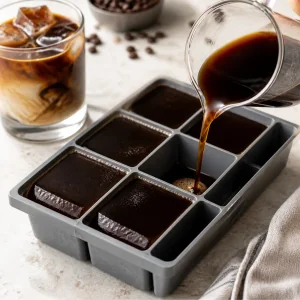Cold brew concentrate frozen in large cubes