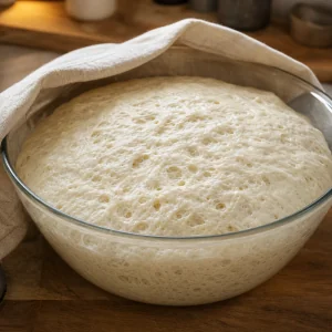 Impasto di lievito madre mela e cannella cresciuto durante la fermentazione