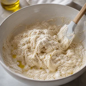 Lievito madre mescolato con acqua tiepida e miele