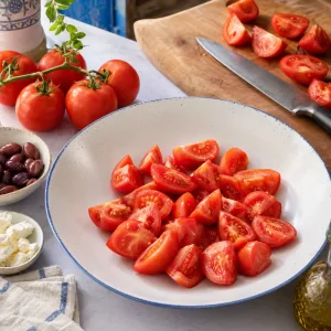 Authentic Greek Taverna Salad with Feta and Olives