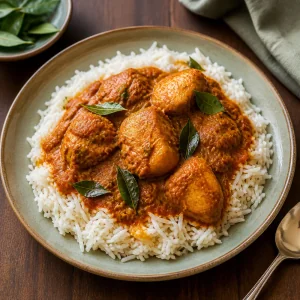 Authentic Sri Lankan Chicken Curry with Fragrant Rice