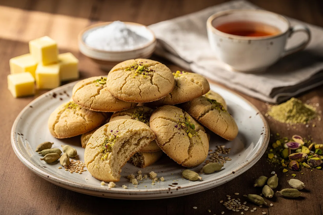 Azerbaijani Shortbread Cookies with Cardamom & Butter