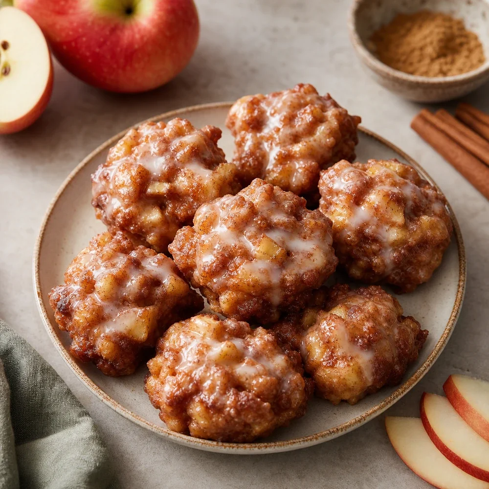 Baked Apple Fritters with Cinnamon Sugar Glaze