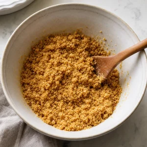 Briciole di biscotti alla vaniglia mescolate con burro fuso