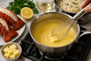 Butter zu einer glatten Beurre monte aufgeschlagen