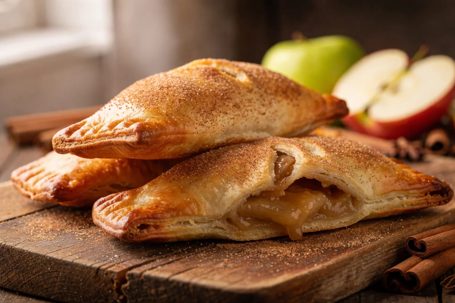 Buttery Apple Pie Pockets with Cinnamon Sugar Crust