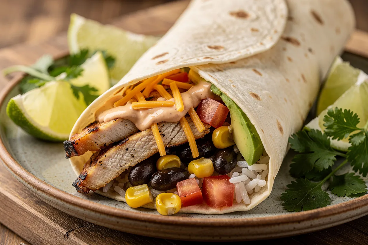 Chipotle Ranch Grilled Chicken Burrito - Smoky Creamy