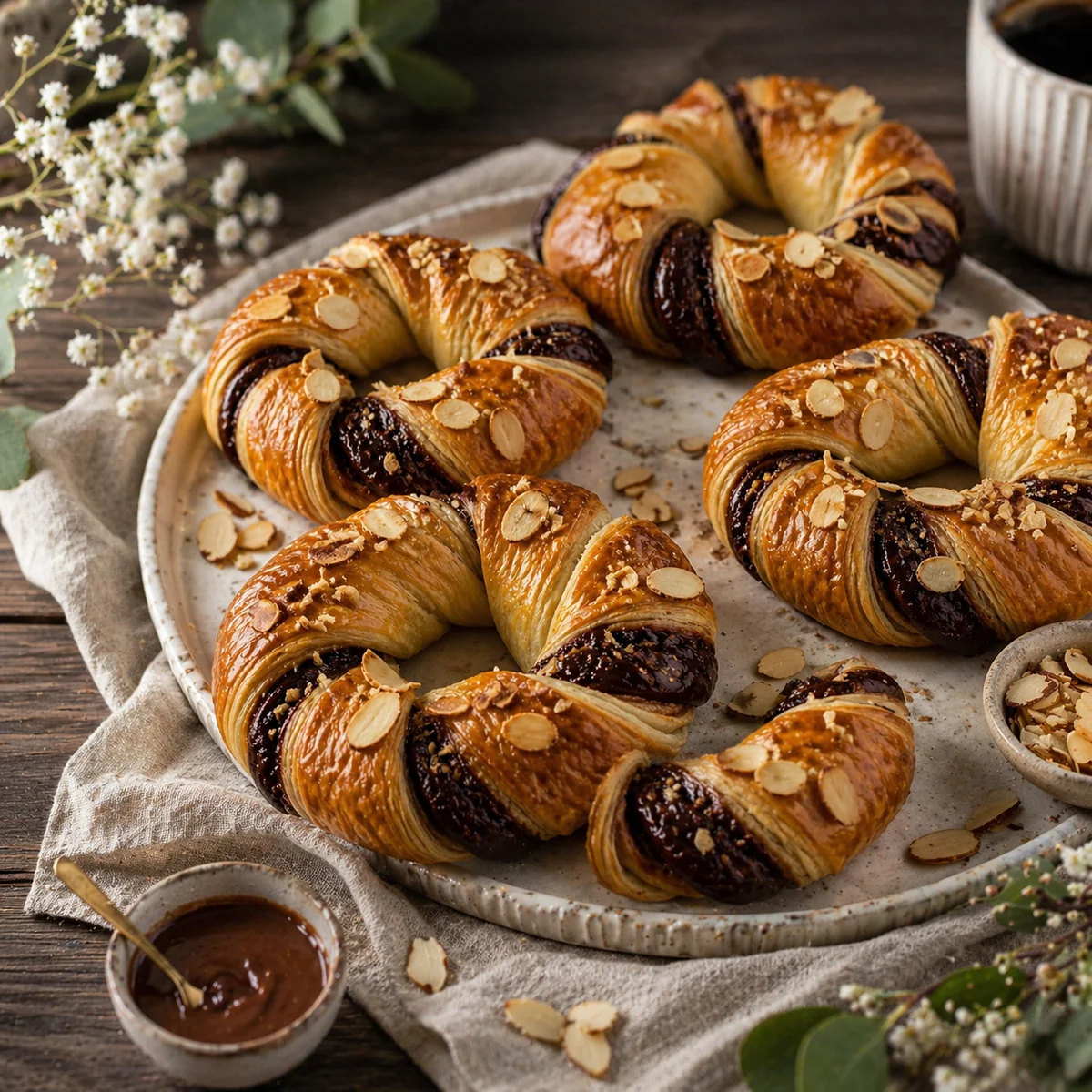 Pastel de Chocolate e Amêndoa em Forma de Bretzel