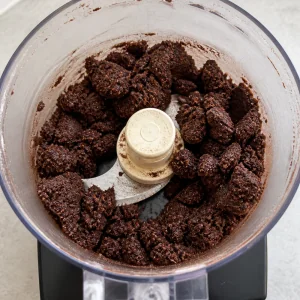Dark chocolate wafer dough clumping in the food processor