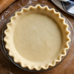 Fond de tarte cru pincé dans un moule