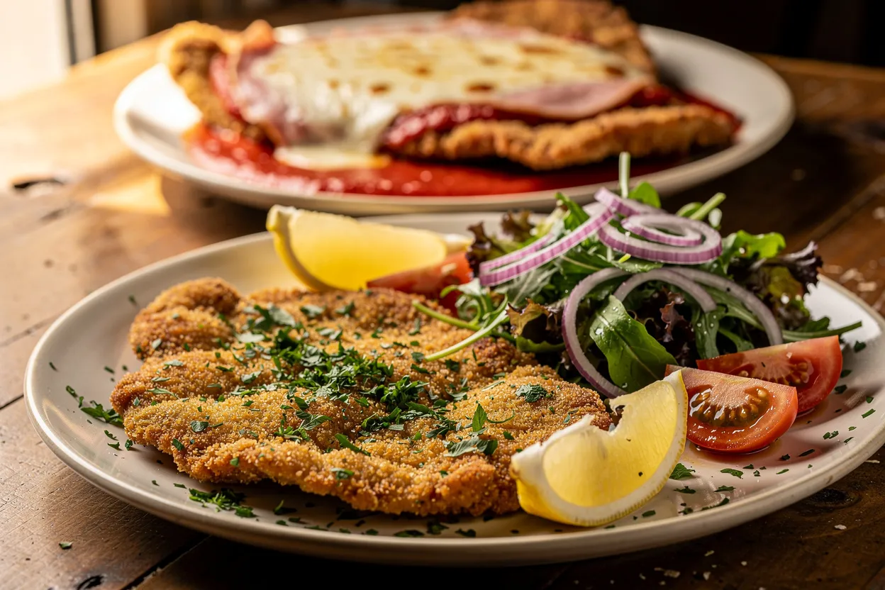 Milanesa argentina classica con crosta aglio-prezzemolo