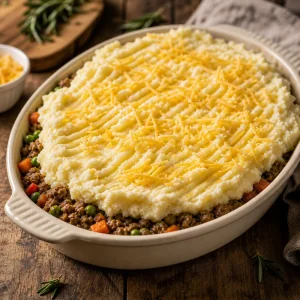 Cheddar, butter and rosemary mashed into potatoes