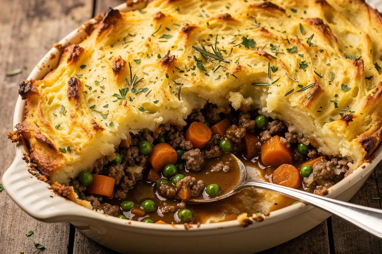 Classic British Shepherd's Pie with Cheddar & Rosemary