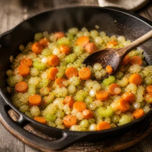 Potato chunks simmering in a pan of salted water