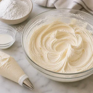 Crème au beurre coco dans un bol