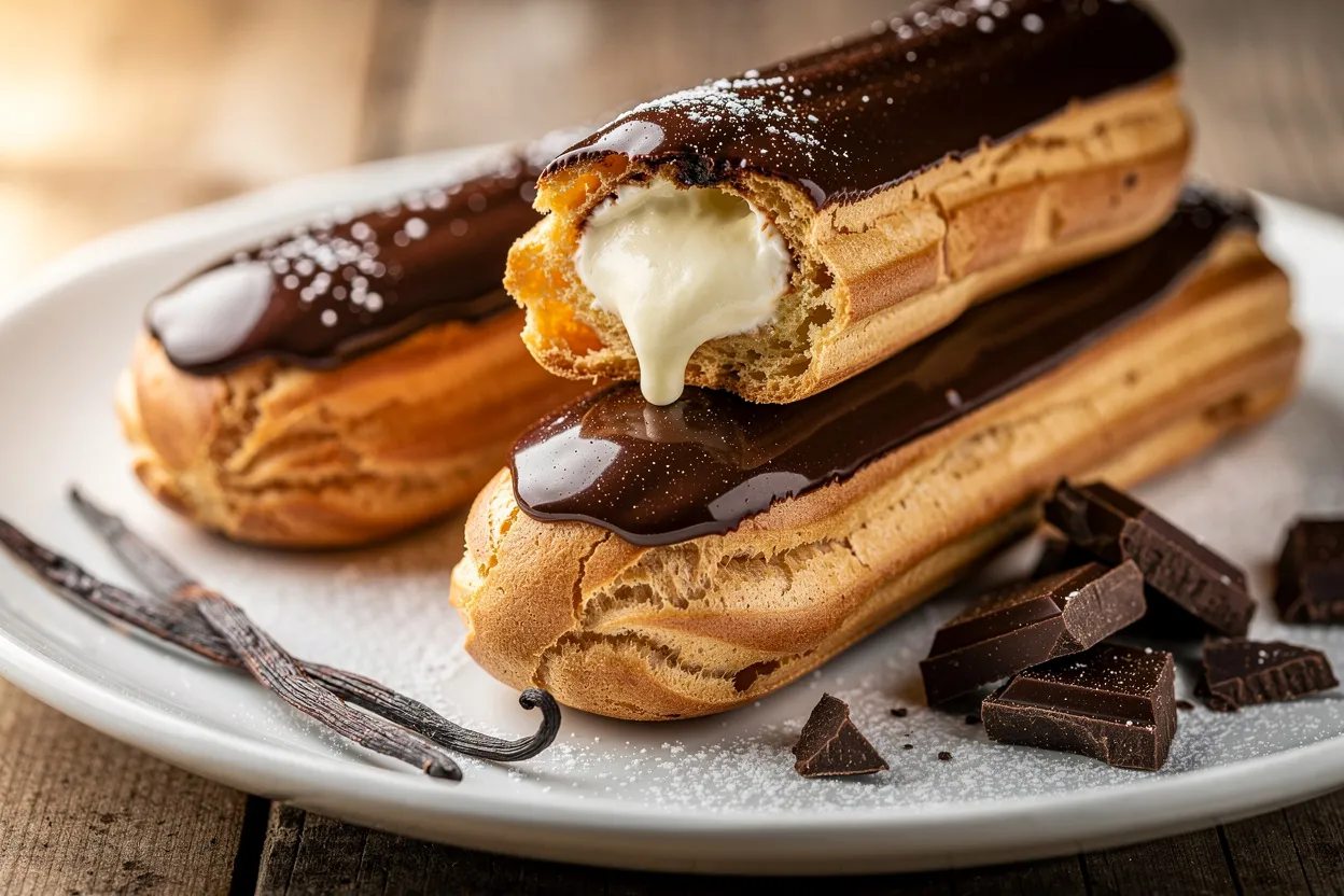 Classic French Éclairs with Rich Vanilla Pastry Cream